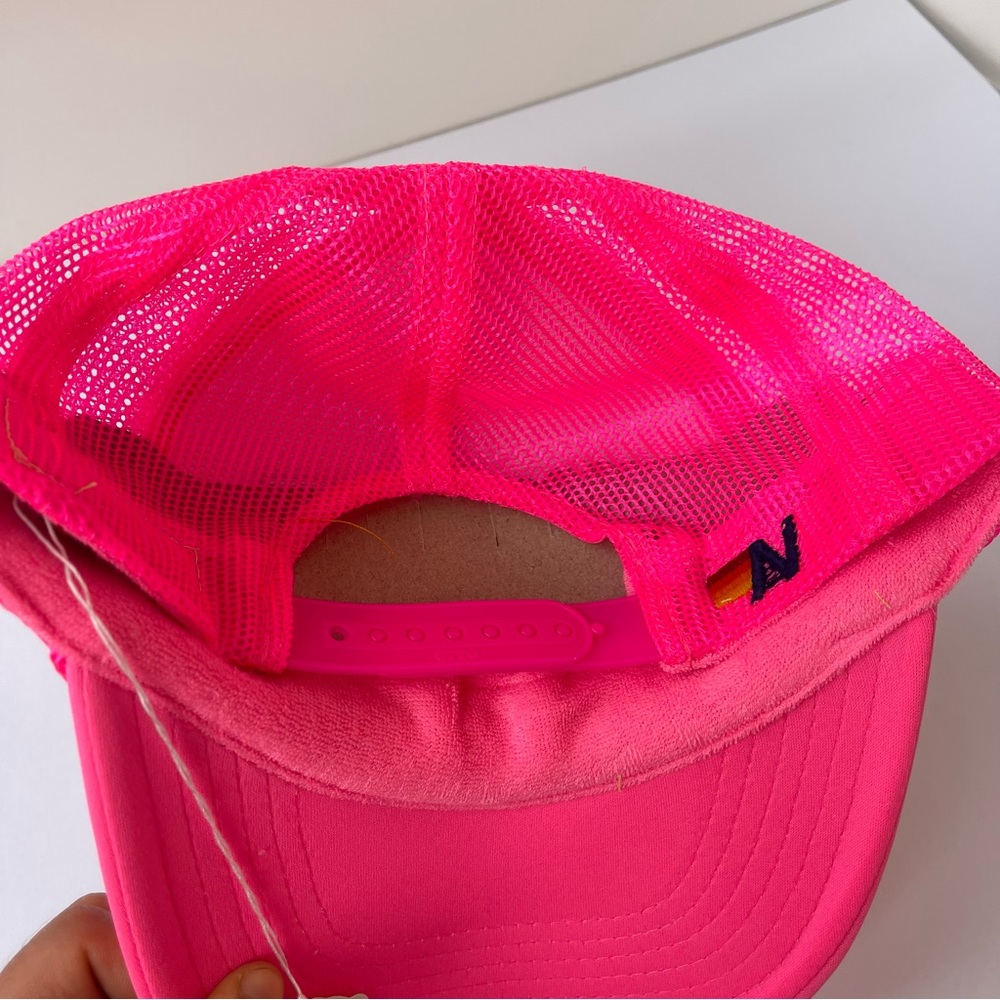 NWT Aviator Nation Pink Trucker Hat Aspen Sunset Rainbow embroidered patch - Picture 10 of 16